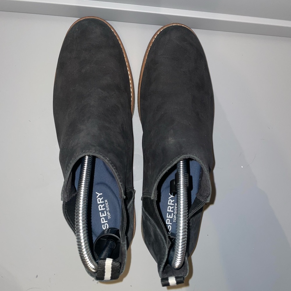 Sperry suede black ankle boots size 8.5 women’s pull on boot. - Picture 5 of 5
